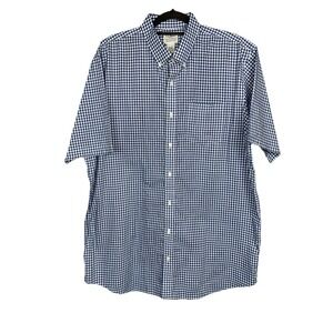 LL Bean Shirt Men's XL Tall XLT S/S Button Down Traditional‎ Fit Gingham Check